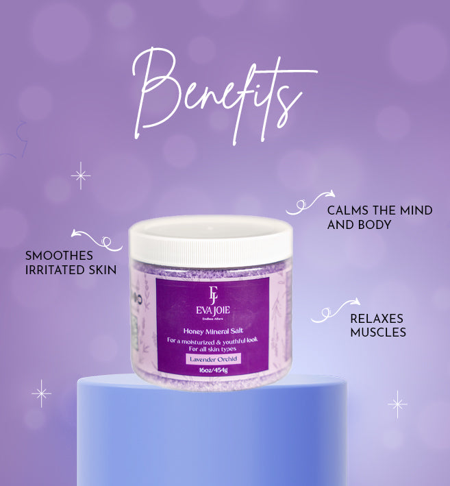 Honey Mineral Salt – Lavender Orchid 16 oz
